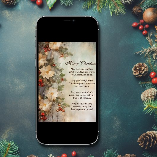 Weihnacht irischer Segen | Hübsche Winter-Blume Poster