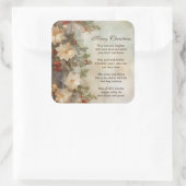 Weihnacht irischer Segen | Hübsche Winter-Blume Quadratischer Aufkleber (Tasche)