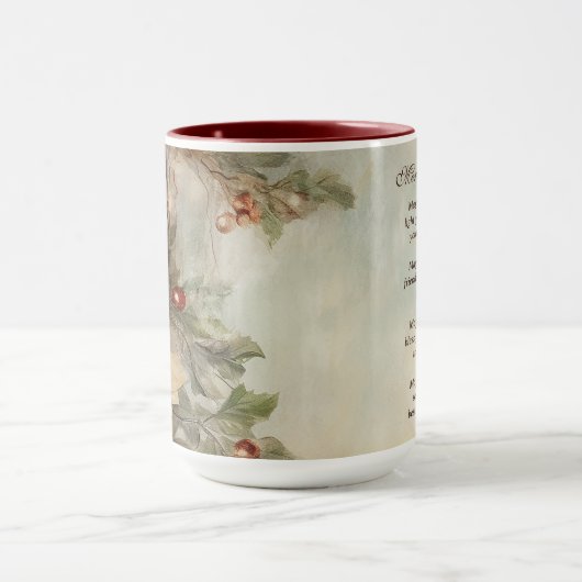 Weihnacht irischer Segen | Hübsche Winter-Blume Tasse (Zentrum)