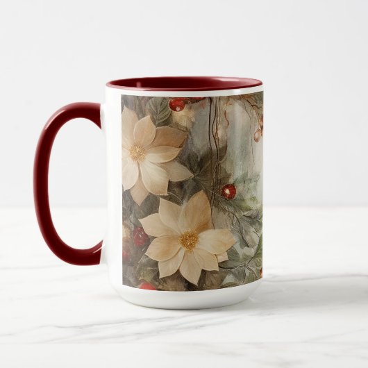 Weihnacht irischer Segen | Hübsche Winter-Blume Tasse (Links)