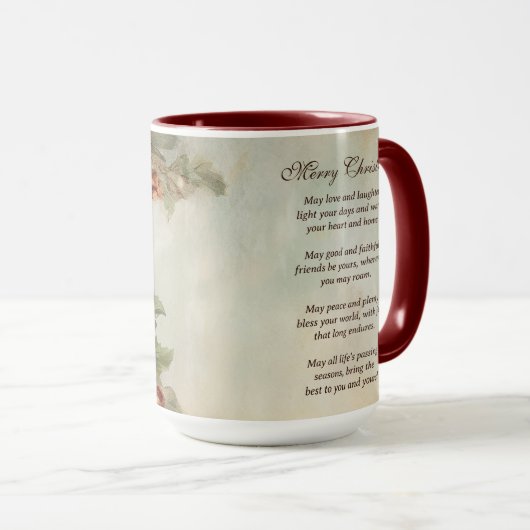 Weihnacht irischer Segen | Hübsche Winter-Blume Tasse (VorderseiteRechts)