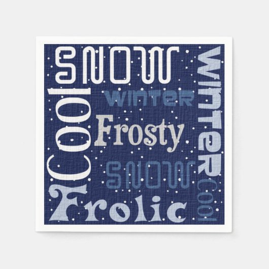 Weihnacht Themed Blue Serviette (Vorderseite)