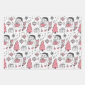 Weihnachtdoodles Wrapping Paper Sheet Set 3 Geschenkpapier Set (Vorderseite)