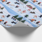 Weihnachteis-Skaten Labradors Geschenkpapier (Ecke)