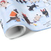 Weihnachteis-Skaten Labradors Geschenkpapier (Rolleneckpunkt)