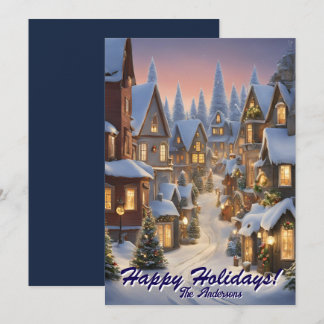 Weihnachten 10 Dorf, glückliche Ferien, Christmasc Einladung