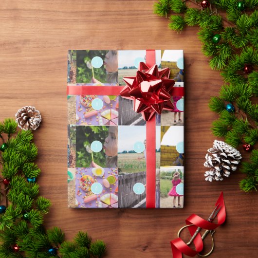 Weihnachten 10 Fotos Collage Wrapping Paper Geschenkpapier (Feiertagsgeschenk)