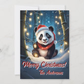 Weihnachten 10 Panda, Happy Holidays, Weihnachtska Einladung (Vorderseite)