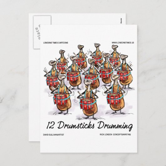 Weihnachten 12 Drumsticks Drumming Geschenke & T-S (Vorne/Hinten)