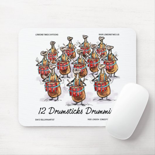 Weihnachten 12 Drumsticks Drumming Geschenke & T-S Mousepad (Mit Mouse)