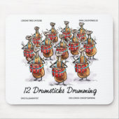 Weihnachten 12 Drumsticks Drumming Geschenke & T-S Mousepad (Vorne)