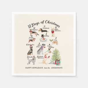 Weihnachten 12 Hunde Serviette