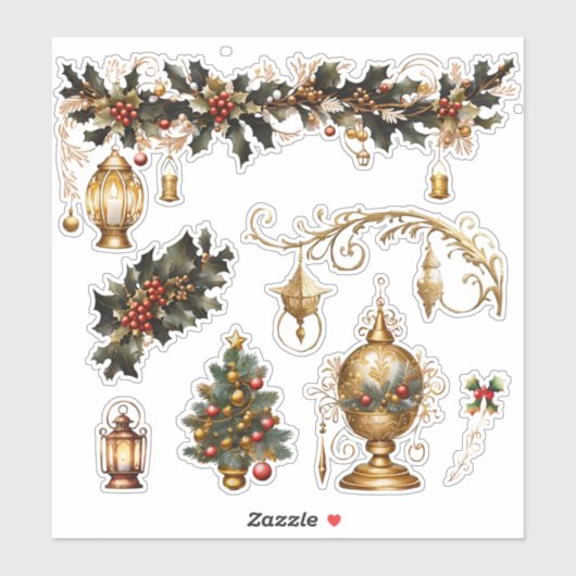 Weihnachten_13 Vinyl-Sticker nach Maß geschnitten Aufkleber (Blatt)