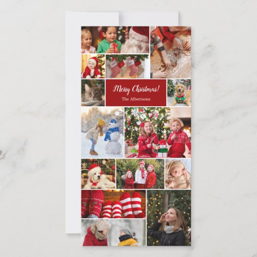 Weihnachten 14 Foto Collage Red Digital E-Mail (Vorderseite)