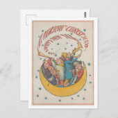 Weihnachten 1866 Musiker in Crescent Moon Postkarte (Vorne/Hinten)