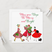 Weihnachten 1950 Vintage Damen Karte (Vorderseite/Rückseite Beispiel)