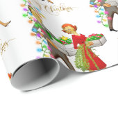 Weihnachten 1950er Jahre Paare Frohe Weihnachten Geschenkpapier (Rolleneckpunkt)
