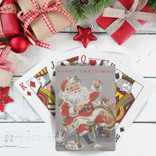 Weihnachten 1950er Jahre Santa mit Tee und Keksen Spielkarten
