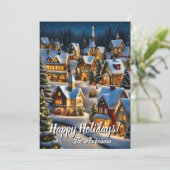 Weihnachten 1 Dorf, glückliche Ferien, Weihnachtsk Einladung (Stehend Vorderseite)