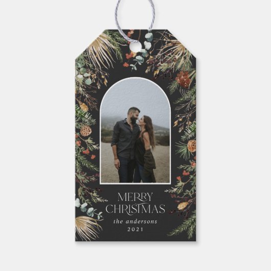 Weihnachten 1 Foto Botanischer Botanischer Blumeng Geschenkanhänger (Vorderseite)