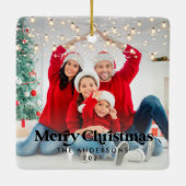 Weihnachten 1 Foto funkelnd hell modern Keramikornament (Rückseite)