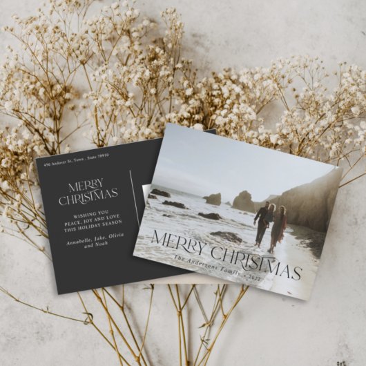 Weihnachten 1 Foto, gefalteter botanischer Blumenu Postkarte