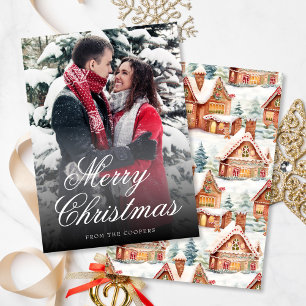 Weihnachten 1 Foto Gingerbrett Muster Urlaubskarte