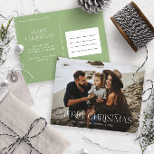 Weihnachten 1 Foto Salbei Moderne Typografie Postkarte