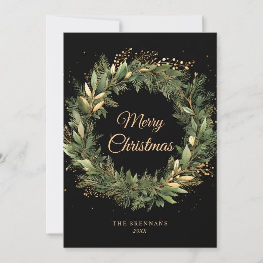 Weihnachten 1 Foto Wasserfarbe Botanisches Elegant (Vorderseite)