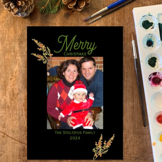 Weihnachten 1 Foto Wasserfarbe Moderne Botanische 