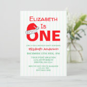 Weihnachten 1. Geburtstag Einladung (Stehend Vorderseite)