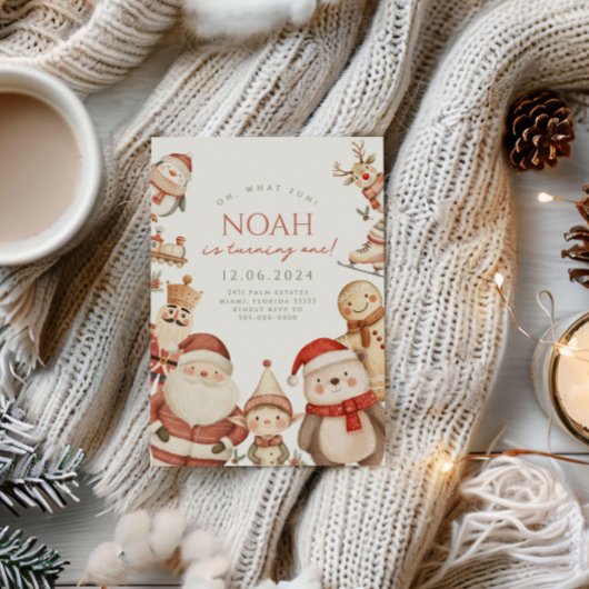 Weihnachten 1. Geburtstag Einladung für Jungen Win