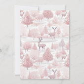 Weihnachten 1. Geburtstag Niedlich Pink Winter Tie Einladung (Rückseite)