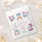 Weihnachten 1. Geburtstag Niedlich Pink Winter Tie Geschenktütchen (Ausgeschnitten)