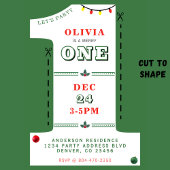 Weihnachten 1. Geburtstag Party Kinder froh eins Einladung