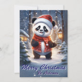 Weihnachten 1 Panda, Happy Holidays, Weihnachtskar Einladung (Vorderseite)