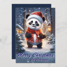 Weihnachten 1 Panda, Happy Holidays, Weihnachtskar