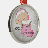 Weihnachten 1. Weihnachts Rosa Ornament (Rechts)