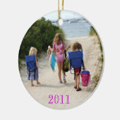 Weihnachten 2011 am Strand Keramikornament (Links)