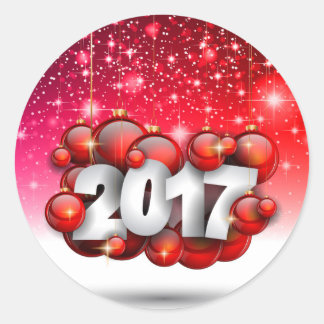 Weihnachten 2017 und Neujahrskarte Runder Aufkleber