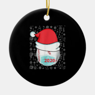 Weihnachten 2020 Baseball-Weihnachtsmannmütze Keramik Ornament