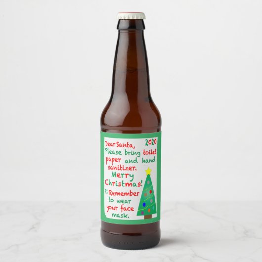 Weihnachten 2020 bierflaschenetikett (Vorderseite)