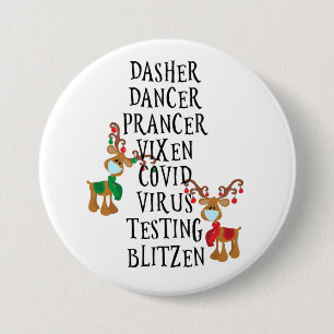 Weihnachten 2020 Covid Reindeer ernennt Funny Button