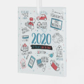 Weihnachten 2020 Gedenkpandemie Ornament Aus Glas (Vorderseite links)
