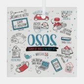 Weihnachten 2020 Gedenkpandemie Ornament Aus Glas (Rückseite)