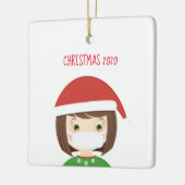 Weihnachten 2020 im Gesicht - Maske Keramikornament (Links)