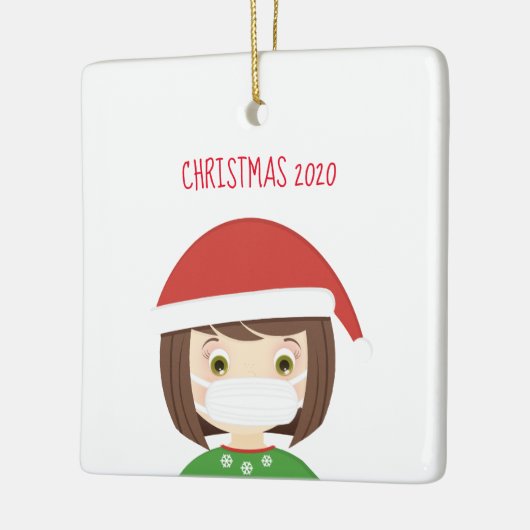 Weihnachten 2020 im Gesicht - Maske Keramikornament (Links)