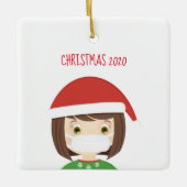 Weihnachten 2020 im Gesicht - Maske Keramikornament (Vorderseite)