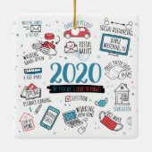 Weihnachten 2020 im Quarantäne Keramikornament (Rückseite)