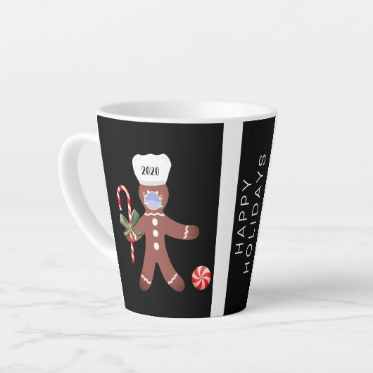Weihnachten 2020 Lebkuchenmann in Gesichtsmaske Milchtasse (Linke Ecke)
